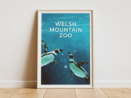Welsh Mountain Zoo Penguins art print